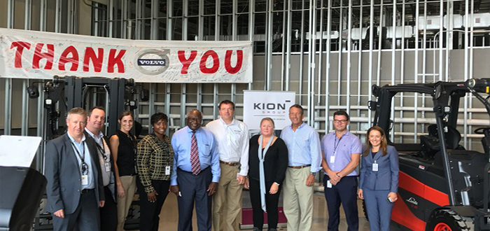 Kion supply Volvo first complete Lithium-ion fork lift fleet in automotive manufacturing in North America,