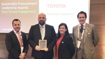 EcoVadis awards Toyota for Best Group Engagement.